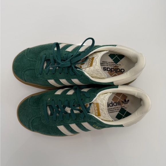 Adidas Gazelle Green and White Women's Sneakers - Picture 2 of 8